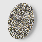 Gold Glam Black Leopard Print Grote Klok (Hoek)