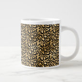 Gold Glam Black Leopard Print Grote Koffiekop (Rechts)