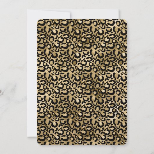 Gold Glam Black Leopard Print Kaart (Achterkant)