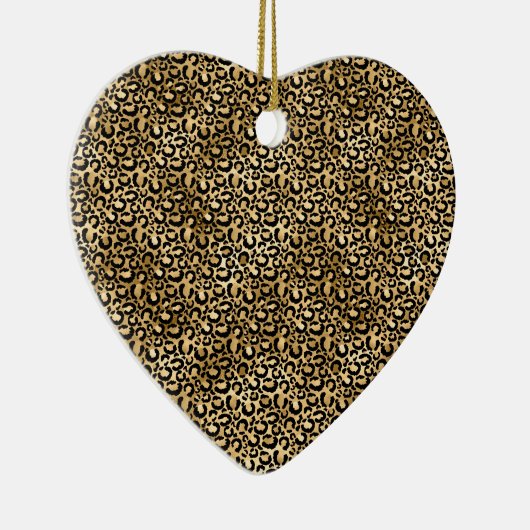 Gold Glam Black Leopard Print Keramisch Ornament (Rechts)