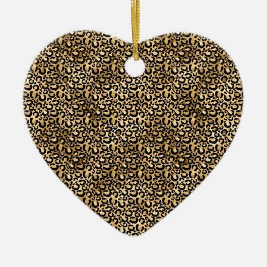 Gold Glam Black Leopard Print Keramisch Ornament (Voorkant)