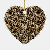 Gold Glam Black Leopard Print Keramisch Ornament (Achterkant)