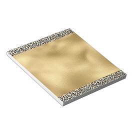 Gold Glam Black Leopard Print Notitieblok