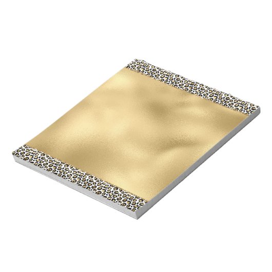 Gold Glam Black Leopard Print Notitieblok (Linkerzijde)