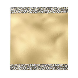 Gold Glam Black Leopard Print Notitieblok