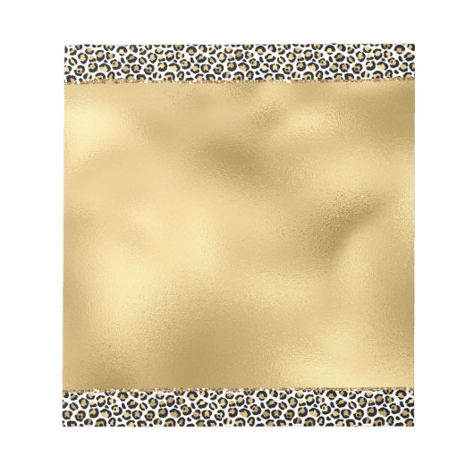 Gold Glam Black Leopard Print Notitieblok (Voorkant)