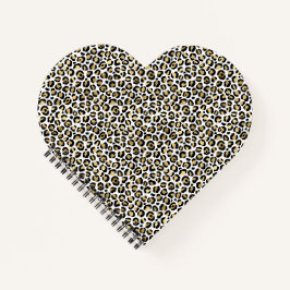 Gold Glam Black Leopard Print Notitieboek