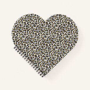 Gold Glam Black Leopard Print Notitieboek
