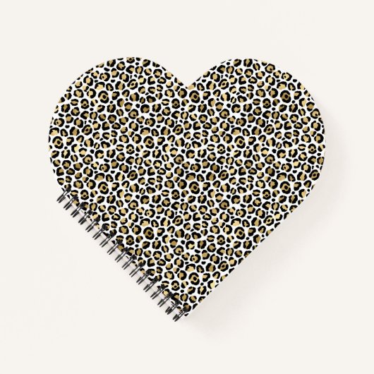 Gold Glam Black Leopard Print Notitieboek (Voorkant)