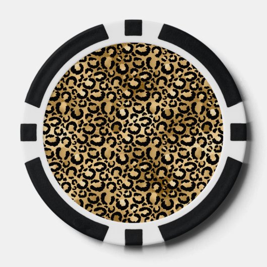 Gold Glam Black Leopard Print Poker Chips (Voorkant)