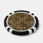 Gold Glam Black Leopard Print Poker Chips (Enkel)
