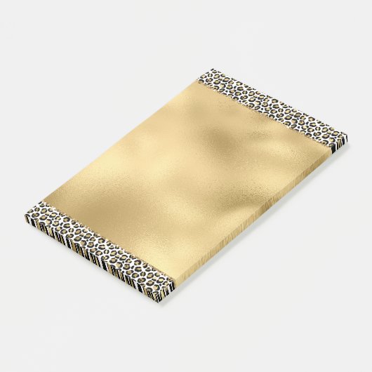 Gold Glam Black Leopard Print Post-it® Notes (Schuin)