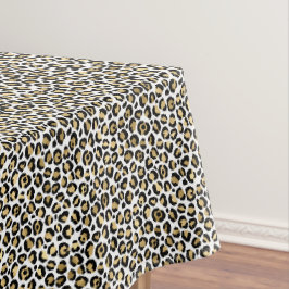 Gold Glam Black Leopard Print Tafelkleed