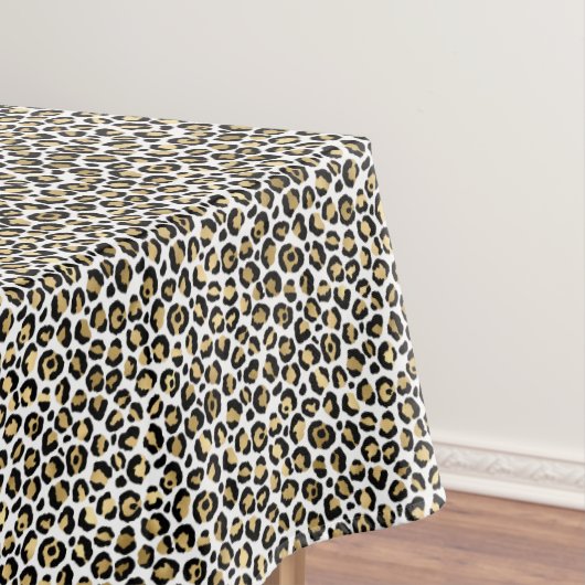 Gold Glam Black Leopard Print Tafelkleed (Voorbeeld)