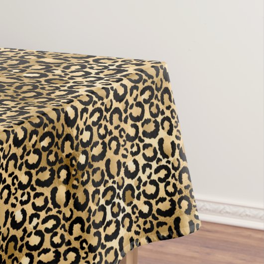Gold Glam Black Leopard Print Tafelkleed (Voorbeeld)