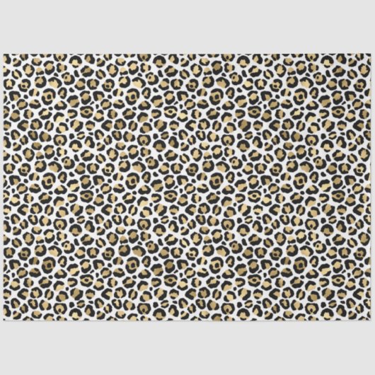 Gold Glam Black Leopard Print Tissuepapier (Voorkant)
