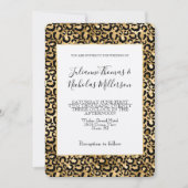 Gold Glam Black Leopard Print Weddenschap Kaart (Voorkant)