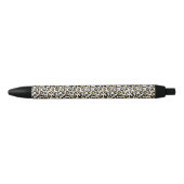 Gold Glam Black Leopard Print Zwarte Inkt Pen (Voorkant)
