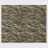 Gold Glam Black Zebra afdrukken Cadeaupapier (Vlak)