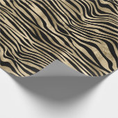 Gold Glam Black Zebra afdrukken Cadeaupapier (Hoek)