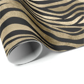 Gold Glam Black Zebra afdrukken Cadeaupapier (Rol Hoek)