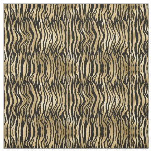 Gold Glam Black Zebra afdrukken Stof