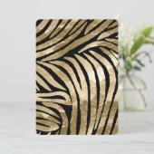Gold Glam Black Zebra Verjaardag Kaart (Staand voorkant)