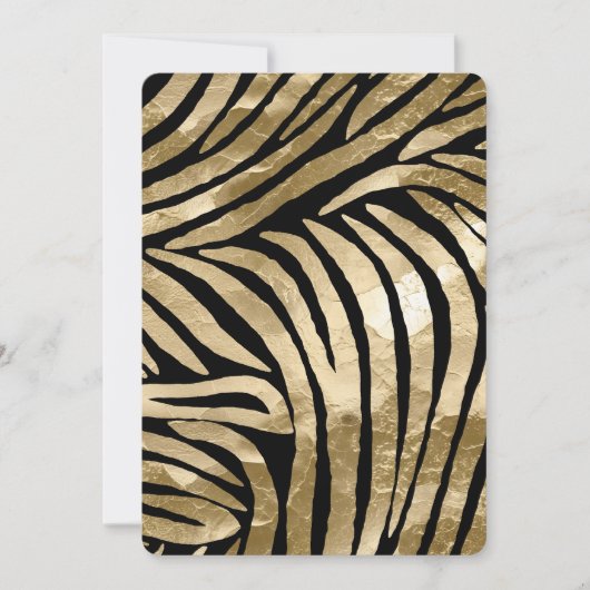 Gold Glam Black Zebra Verjaardag Kaart (Voorkant)