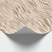 Gold Glam Blush Pink Zebra Cadeaupapier (Hoek)