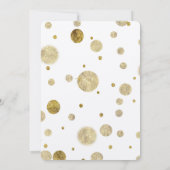 Gold Glam Bokeh Confetti Stippen bruiloft Kaart (Achterkant)