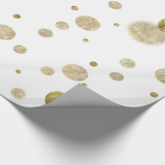 Gold Glam Bokeh Confetti Stippen Cadeaupapier (Hoek)
