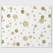Gold Glam Bokeh Confetti Stippen Cadeaupapier (Vlak)