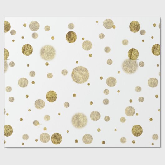 Gold Glam Bokeh Confetti Stippen Cadeaupapier (Vlak)