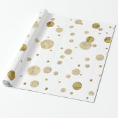 Gold Glam Bokeh Confetti Stippen Cadeaupapier (Uitgerold)