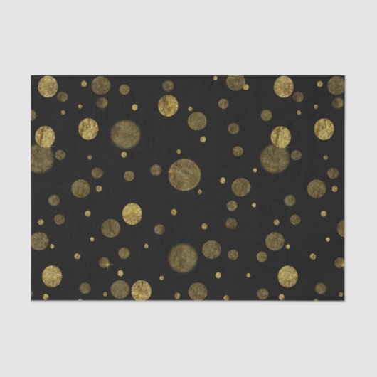Gold Glam Bokeh Confetti Stippen Tissuepapier (Voorkant)