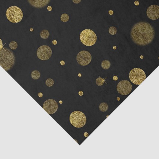 Gold Glam Bokeh Confetti Stippen Tissuepapier (Detail)