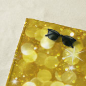 Gold Glam Bokeh Glitter Pattern Strandlaken (In situ)