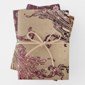 Gold Glam Bourgogne Stippen Inpakpapier Vel (In situ)