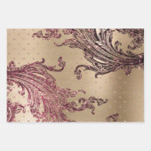 Gold Glam Bourgogne Stippen Inpakpapier Vel (Voorkant)