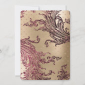 Gold Glam Bourgondië Harten Verjaardag Kaart (Achterkant)