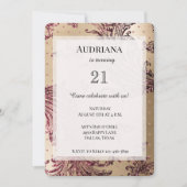 Gold Glam Bourgondië Harten Verjaardag Kaart (Voorkant)