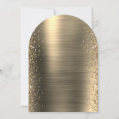 Gold Glam Brushed Metal Glitter Arch Wedding Kaart (Achterkant)