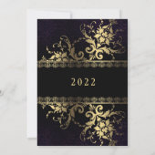 Gold Glam Celebration New Years Uitnodiging (Achterkant)