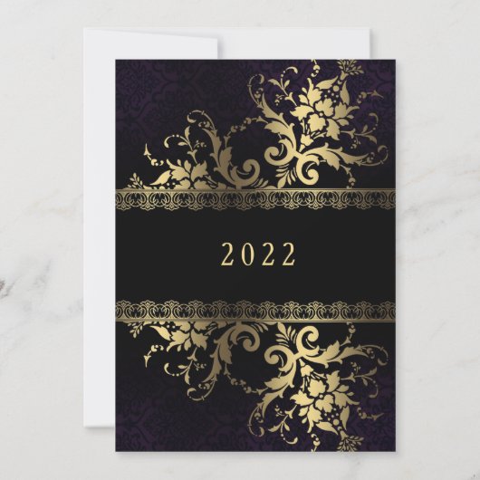 Gold Glam Celebration New Years Uitnodiging (Achterkant)