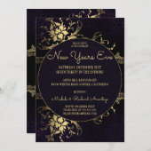 Gold Glam Celebration New Years Uitnodiging (Voorkant / Achterkant)