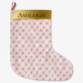 Gold Glam  Chic Roze Kerst Grote Kerstsok (Voorkant)