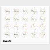 Gold Glam Confetti Dank u Ronde Sticker (Vel)