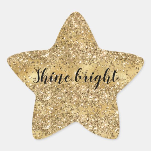 Gold Glam Confetti Glitter - Aangepast Ster Sticker (Voorkant)