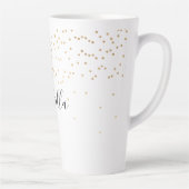Gold Glam Confetti Name Latte Mok (Rechts)