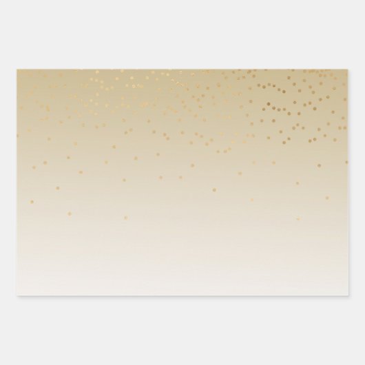 Gold Glam Confetti Ombre Inpakpapier Vel (Voorkant 2)